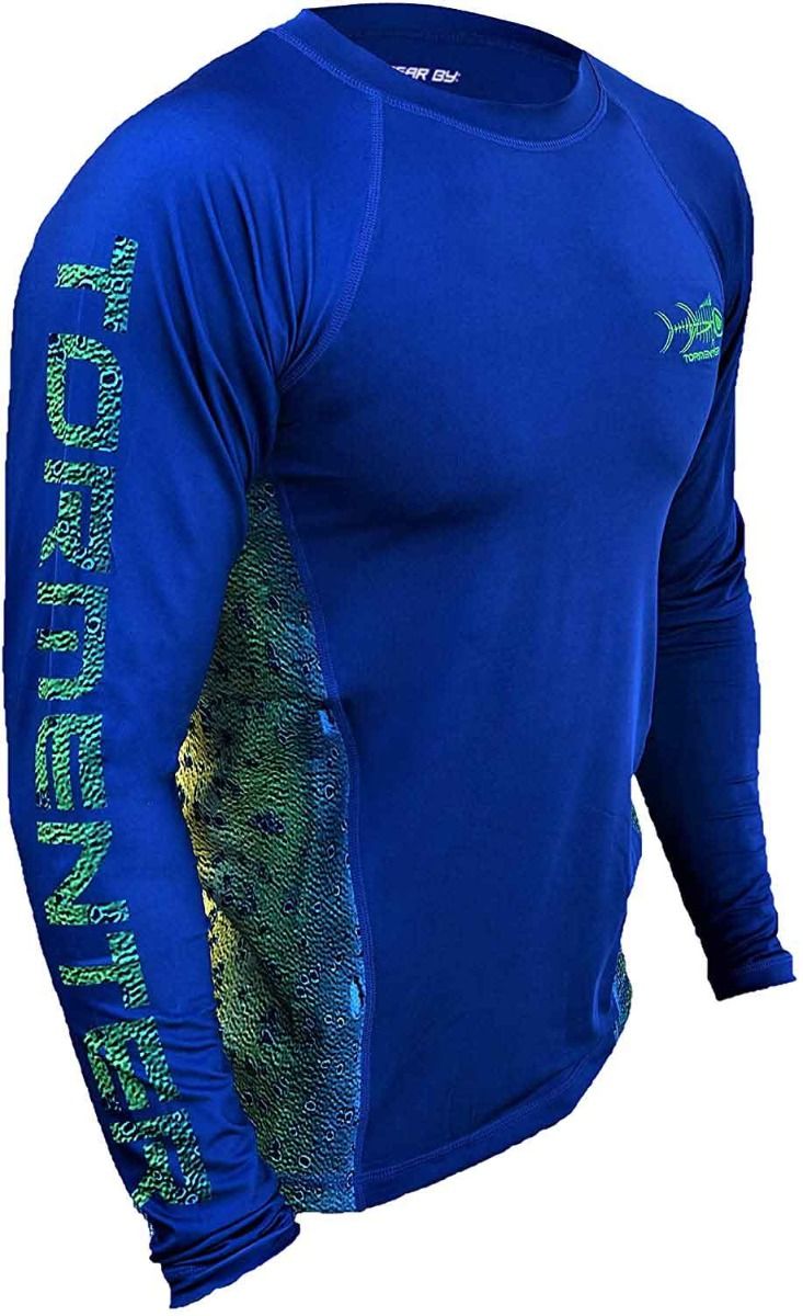 Tormenter Mens Side to SPF-50 Performance Shirt Blue/Marlin / L