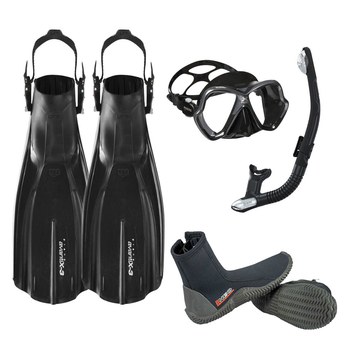 Mares Avanti X3 Mask Fin and Snorkel Package 