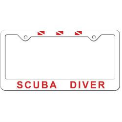Plastic License Plate Frame Scuba Diver 