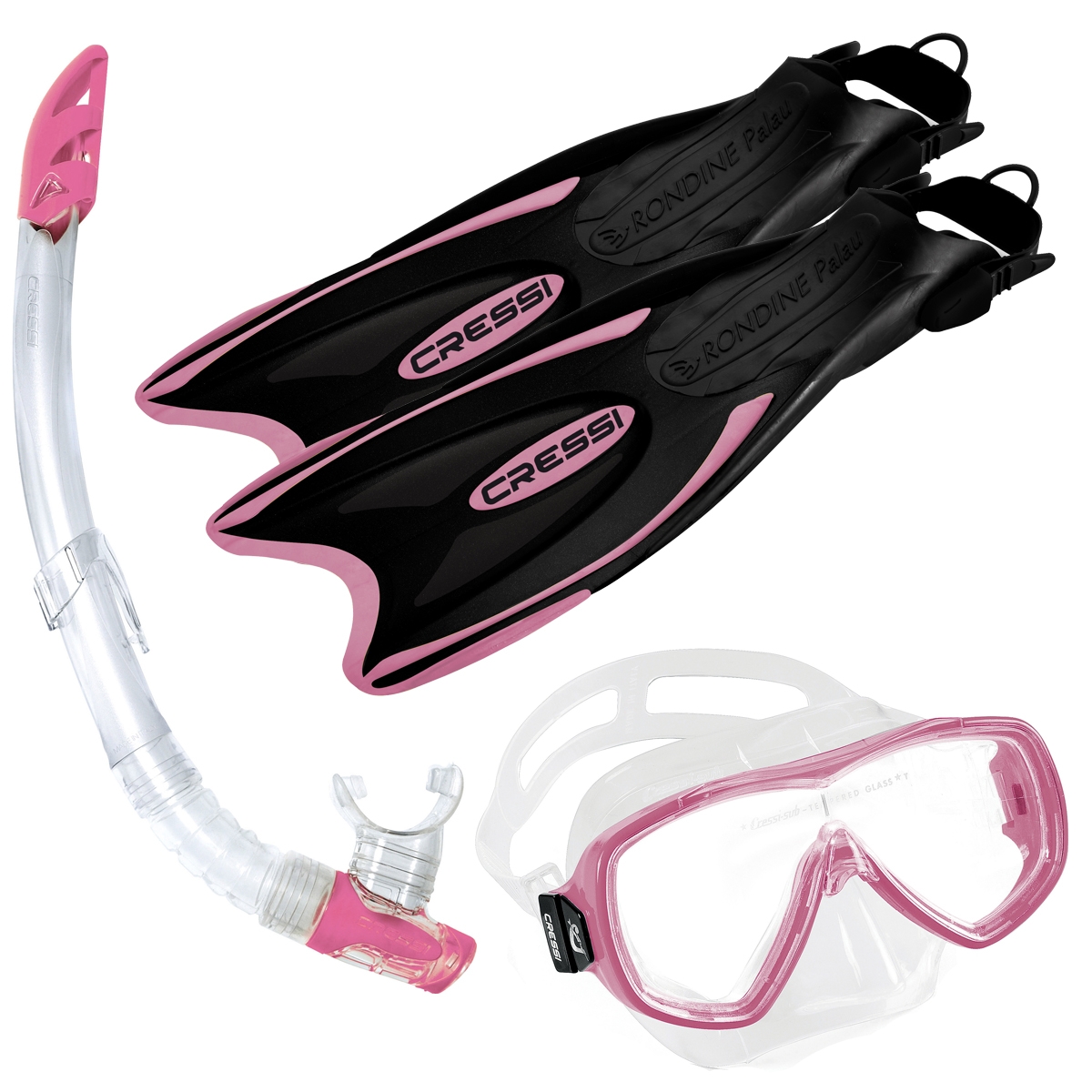 Cressi Palau Mask Fin Snorkel Set with Snorkeling Gear Bag 