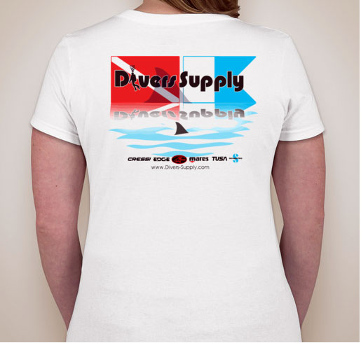 Divers Supply Shark Fin Ladies T-Shirt White XXL