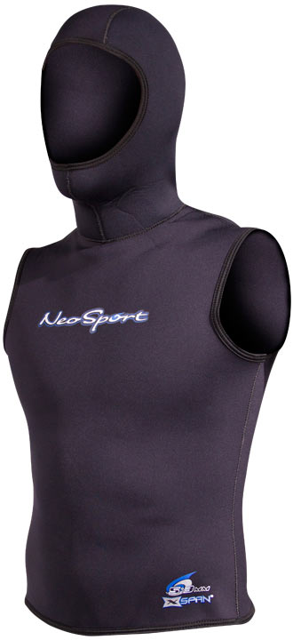Neosport 5/3 Men Xspan Hood Vest Black L