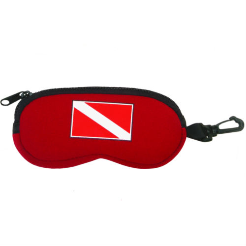 Neoprene Dive Flag Eyeglass Case Red