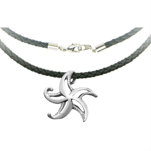 Pewter Necklace Starfish Starry