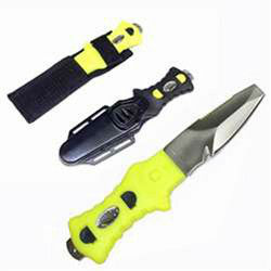 Sea Elite Voyager Knife Blunt Plastic Sheath Yellow